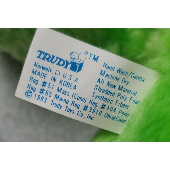 Dole Bananimal Rhinoceros Green Yellow Plush Toy Stuffed Korea 1983 Vintage - Picture 9 of 12